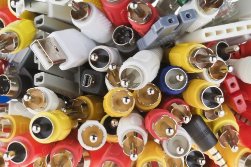 Emergency spill response kit beside waste containers